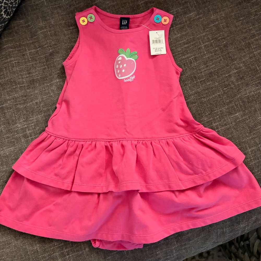 NWT BABY GAP PINK sleeveless dress with bottom (2-piece set), 12-18 months